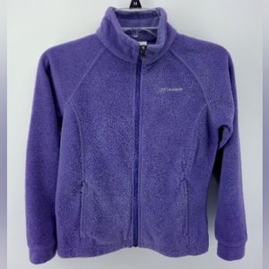 Columbia Purple Fleece Jacket Full Zip Elastic Waist Interior Pockets 2017 M